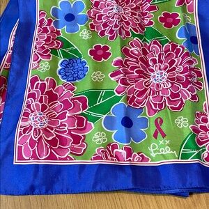 Lilly Pulitzer Pink and Blue Floral Scarf